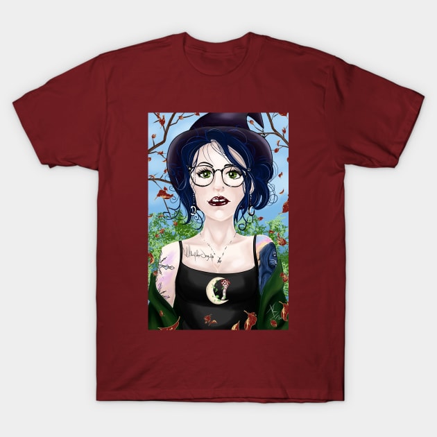 Caffeinated Witch Of The Fall And Autumn T-Shirt by OCDVampire